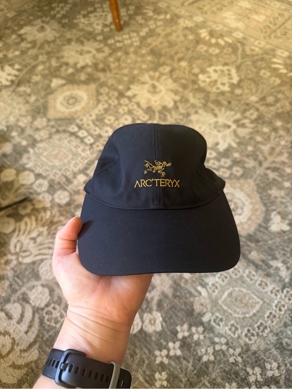 Arc'teryx Black Cap with Yellow Embroidered Logo